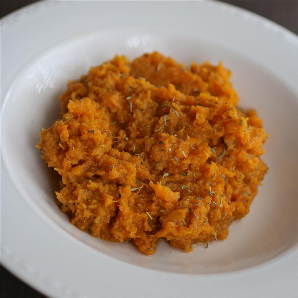 Garlic Herb Mashed Sweet Potatoes