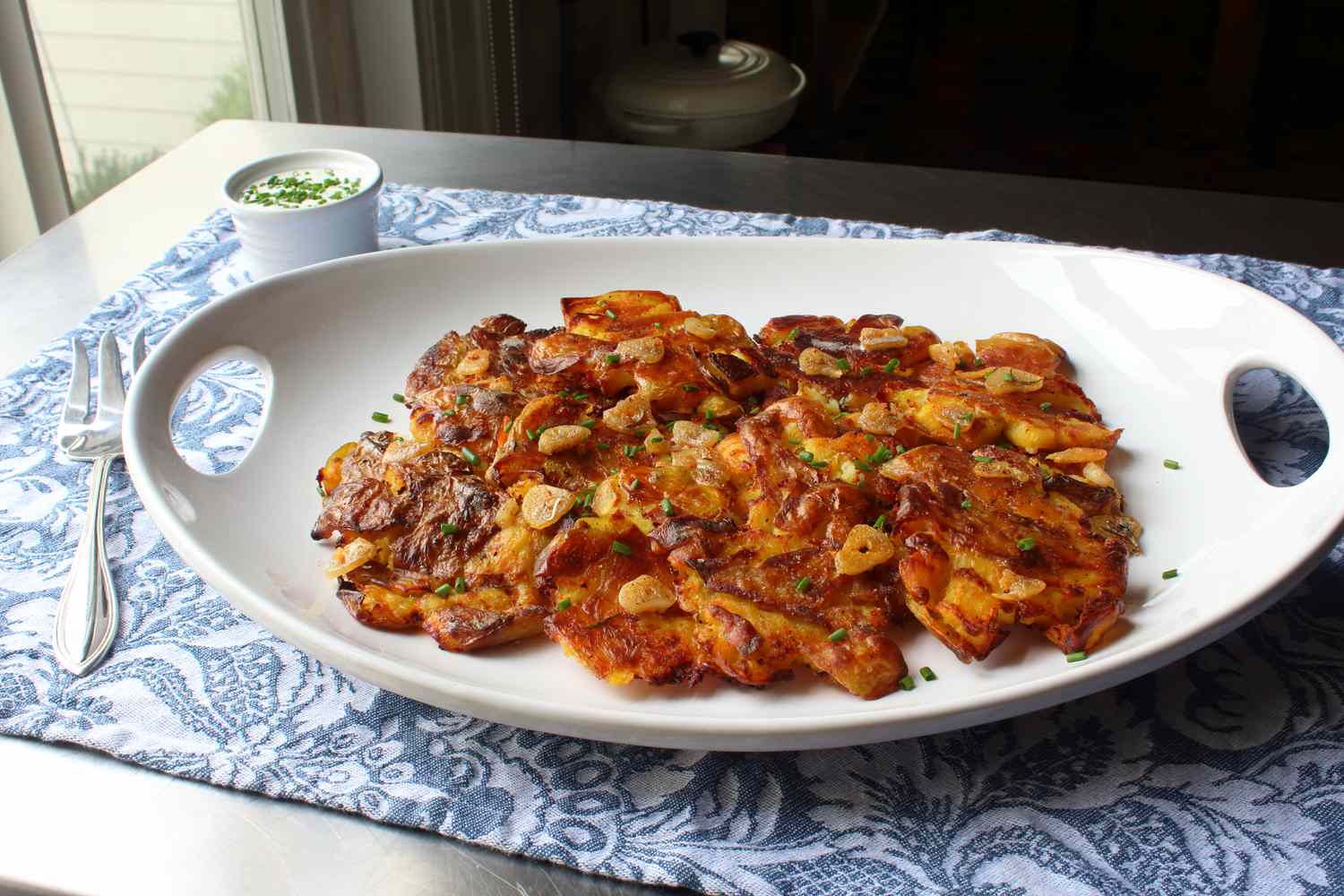 Garlic Herb Roasted Smashed Potatoes