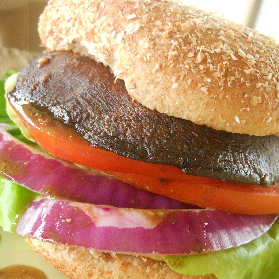 Garlic-Marinated Portobello Mushroom Burgers