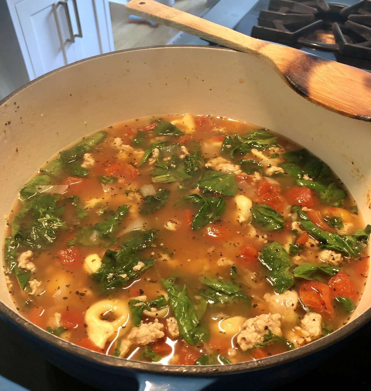 Garlic Sausage Tortellini Soup