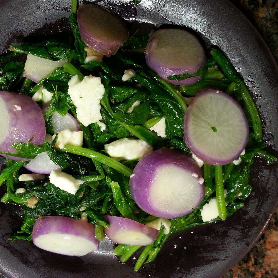 Garlic Sautéed Radish Greens