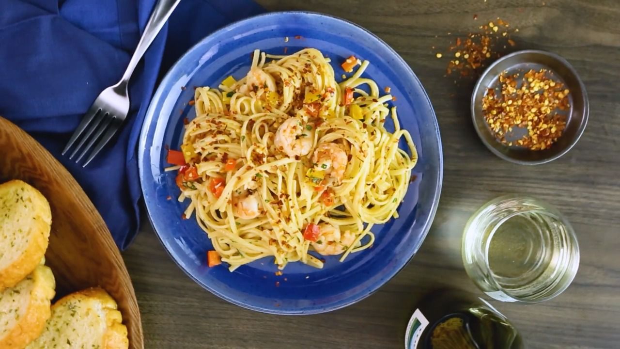 Garlic Shrimp Linguine