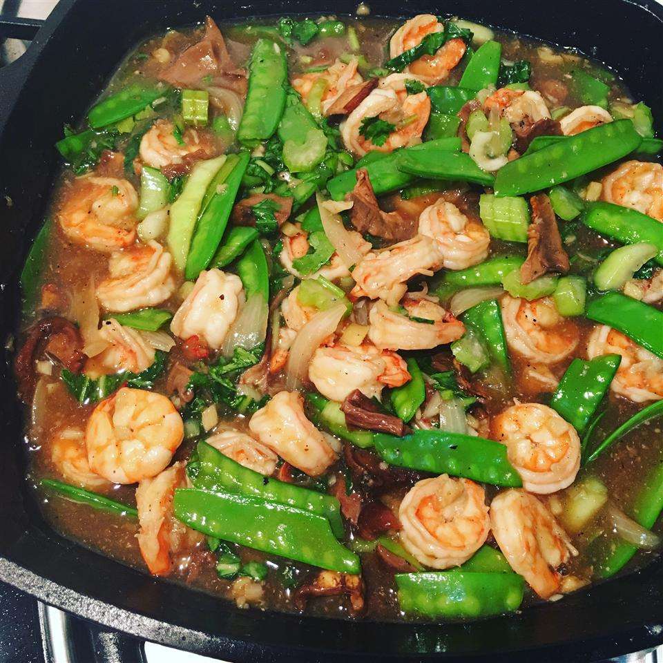 Ginger Shrimp Stir-Fry with Snow Peas