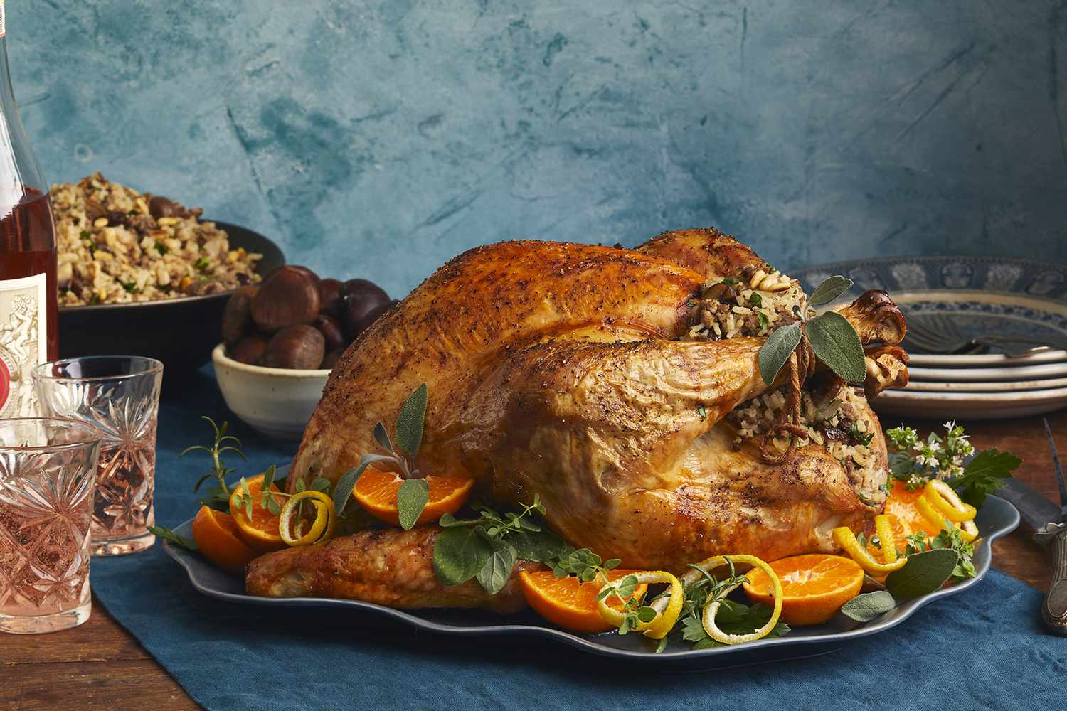 Greek Turkey with Chestnut Pine Nut Stuffing