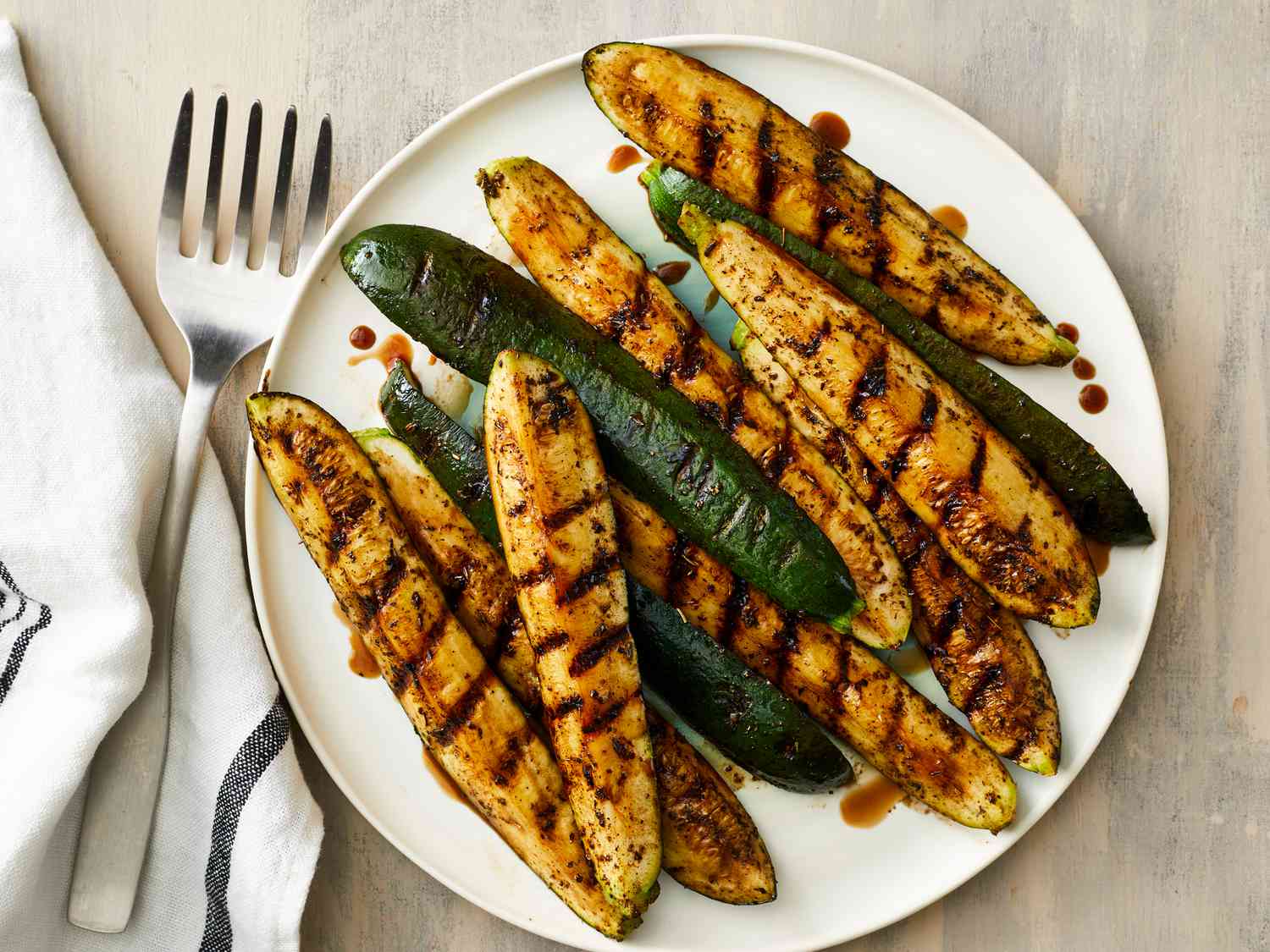 Grilled Balsamic Garlic Zucchini
