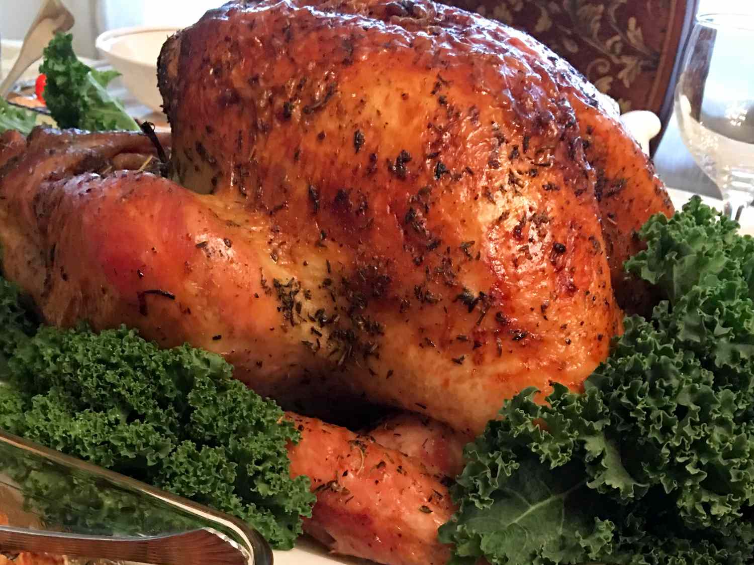 Grilled BBQ Turkey with Apples and Wine