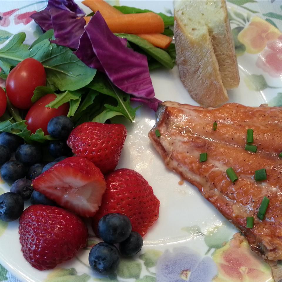 Grilled Cedar-Plank Salmon with Maple-Soy Glaze
