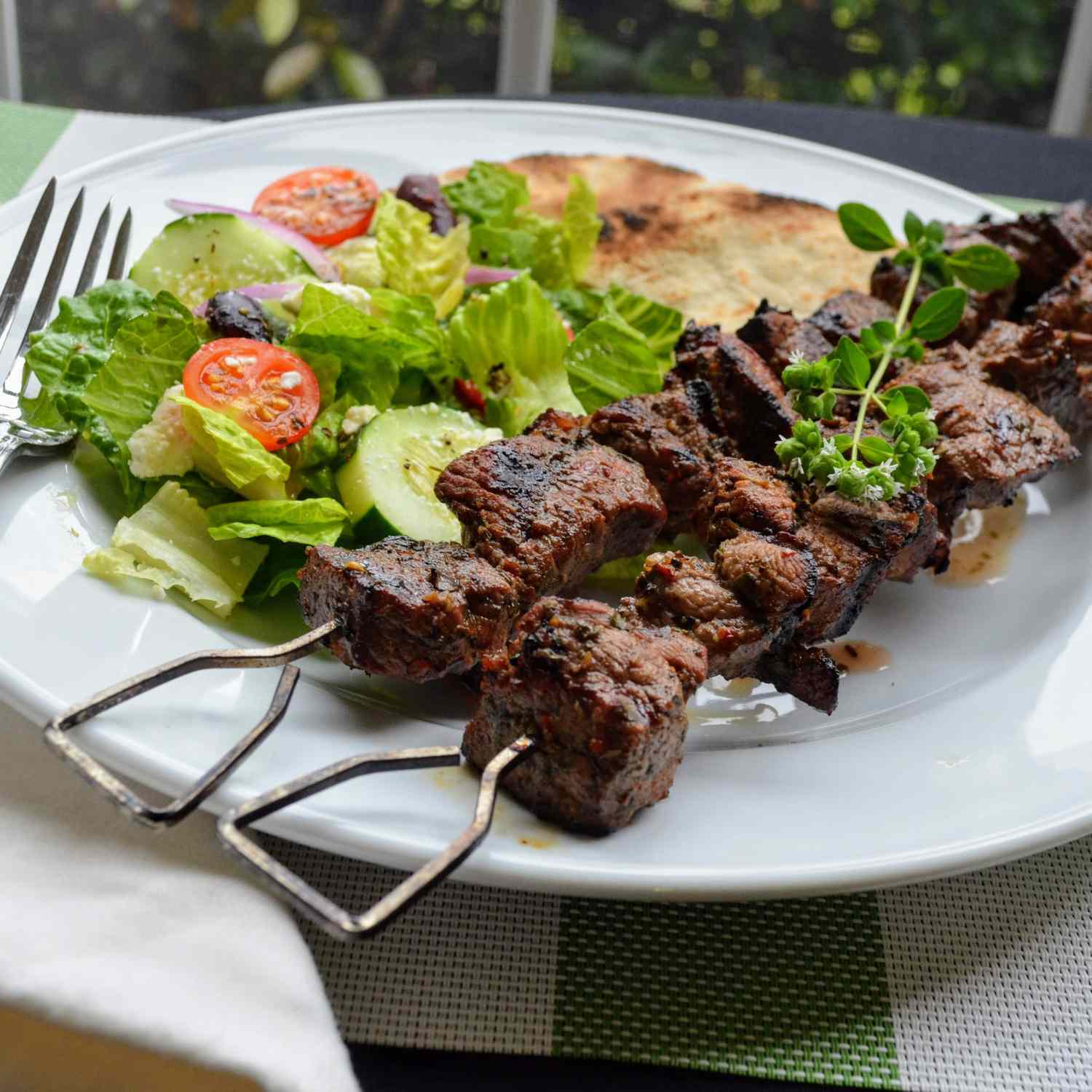 Grilled Greek Lamb Skewers