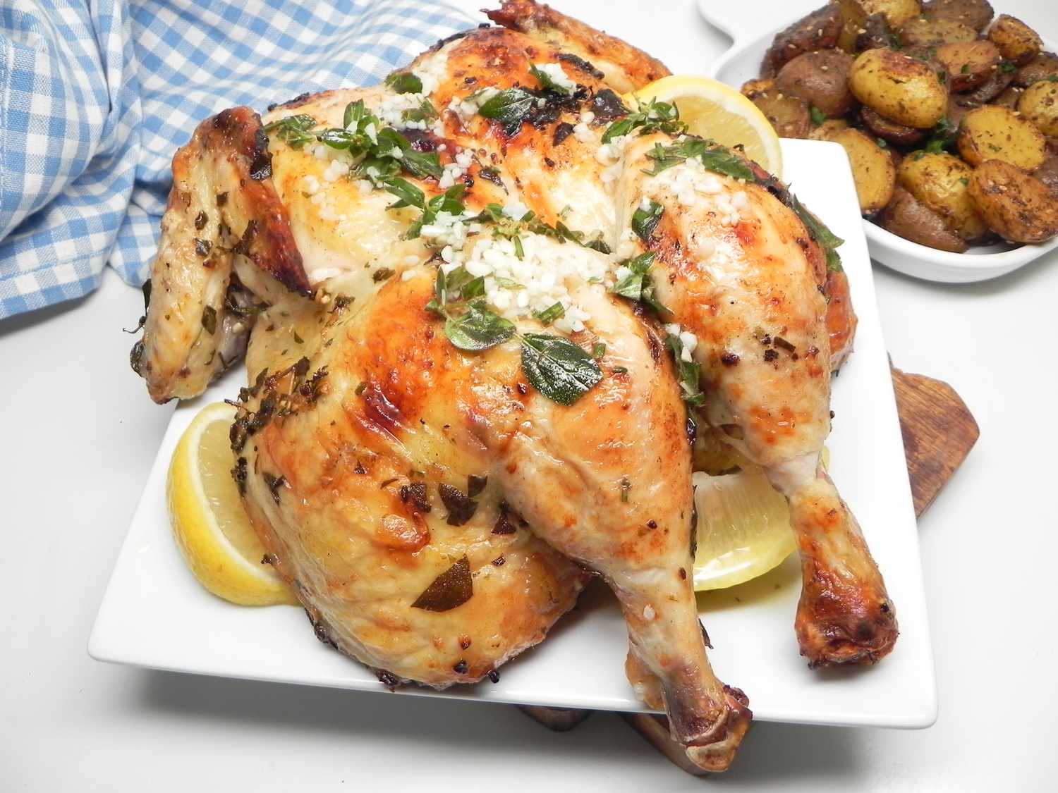 Grilled Greek Spatchcock Chicken