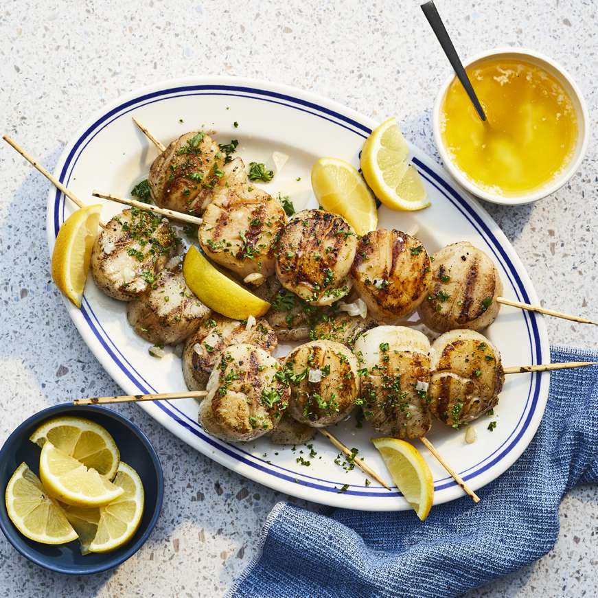Grilled Lemon Garlic Scallops