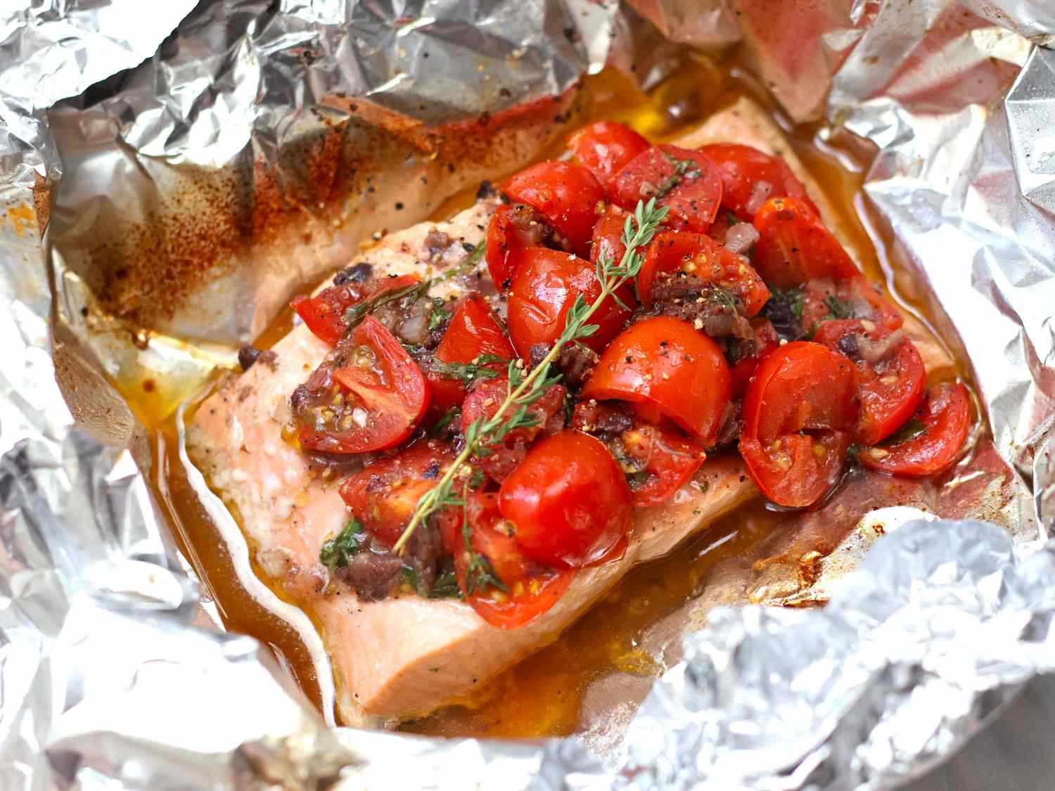 Grilled Mediterranean Salmon Packets