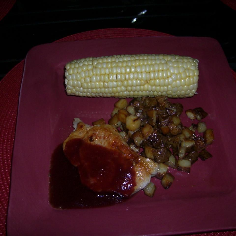 Grilled New York Steaks with Cherry Sauce
