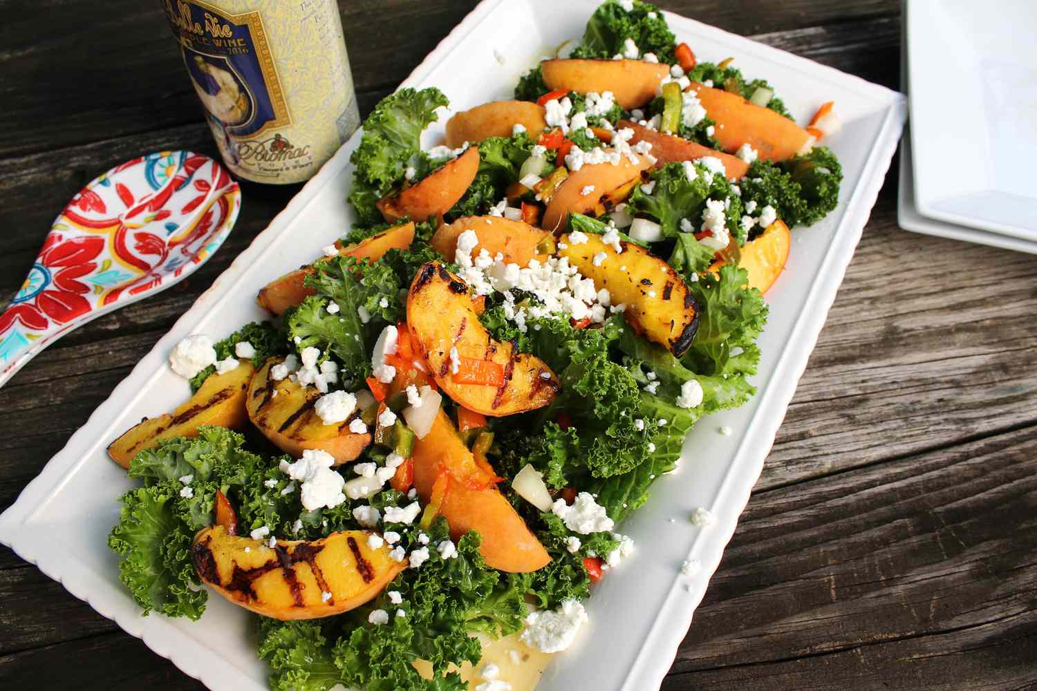 Grilled Peach and Kale Salad