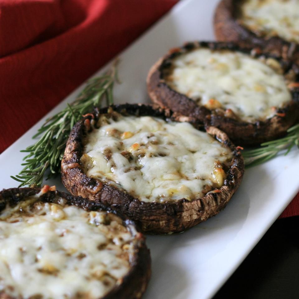 Grilled Pesto-Stuffed Portobellos