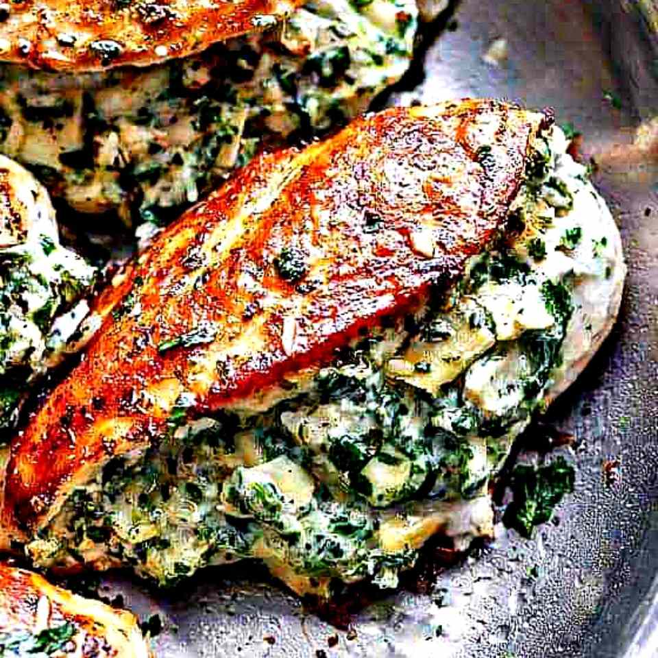 Grilled Stuffed Swordfish with Spinach and Feta