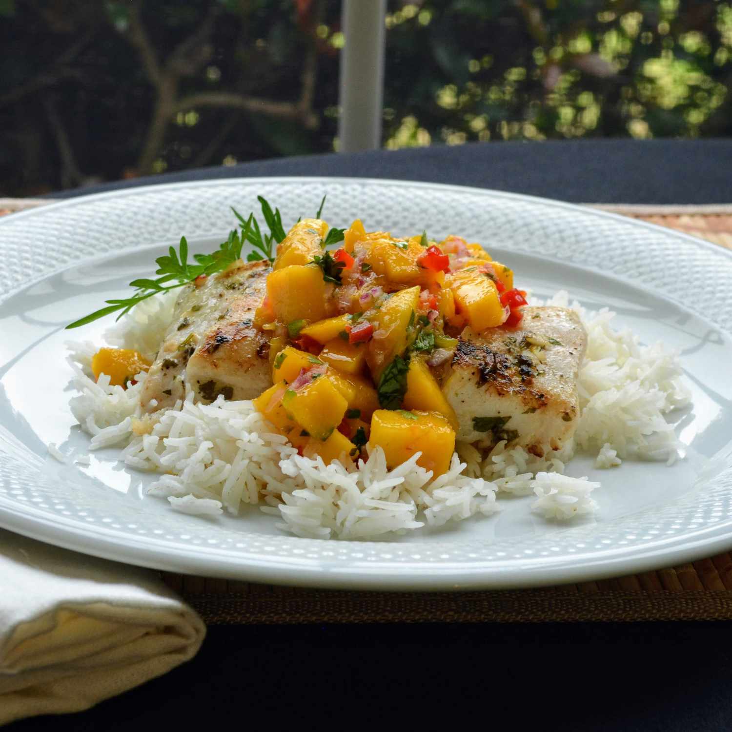 Grilled Tilapia with Spicy Mango Salsa