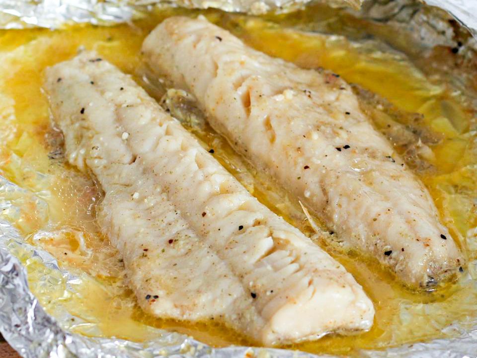 Grilled Walleye with Butter and Seasonings