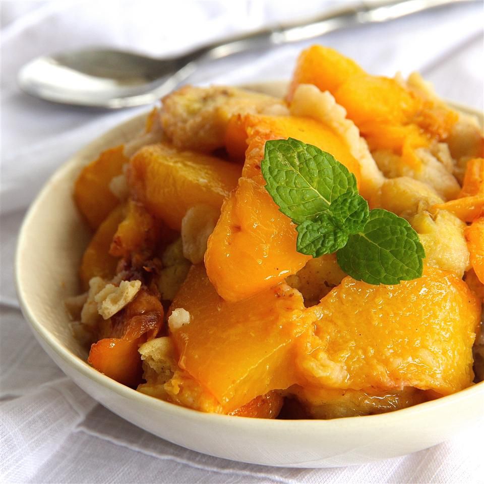 Guilt-Free Peach Banana Cobbler