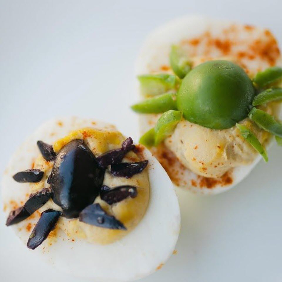 Halloween Spider Deviled Eggs