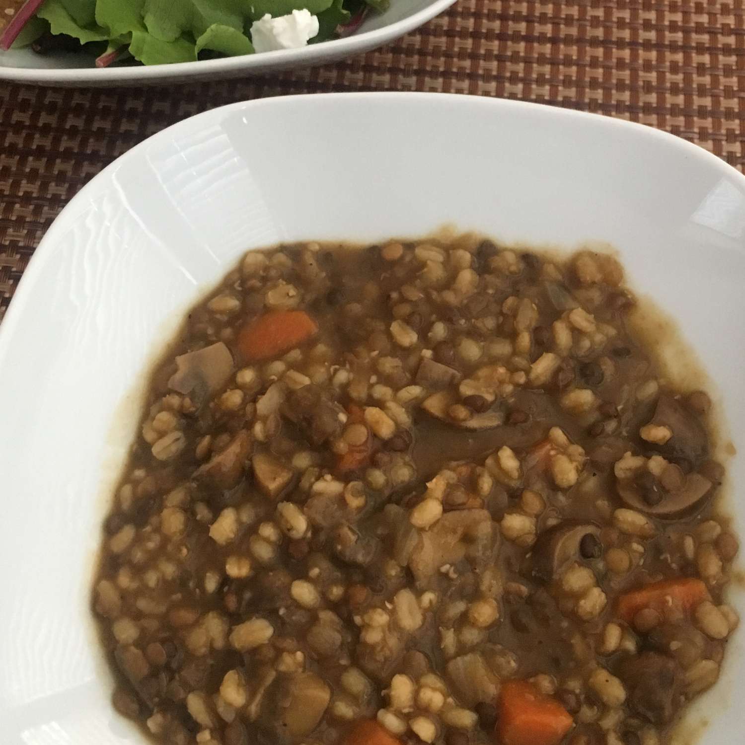 Hearty Barley, Lentil, and Mushroom Soup