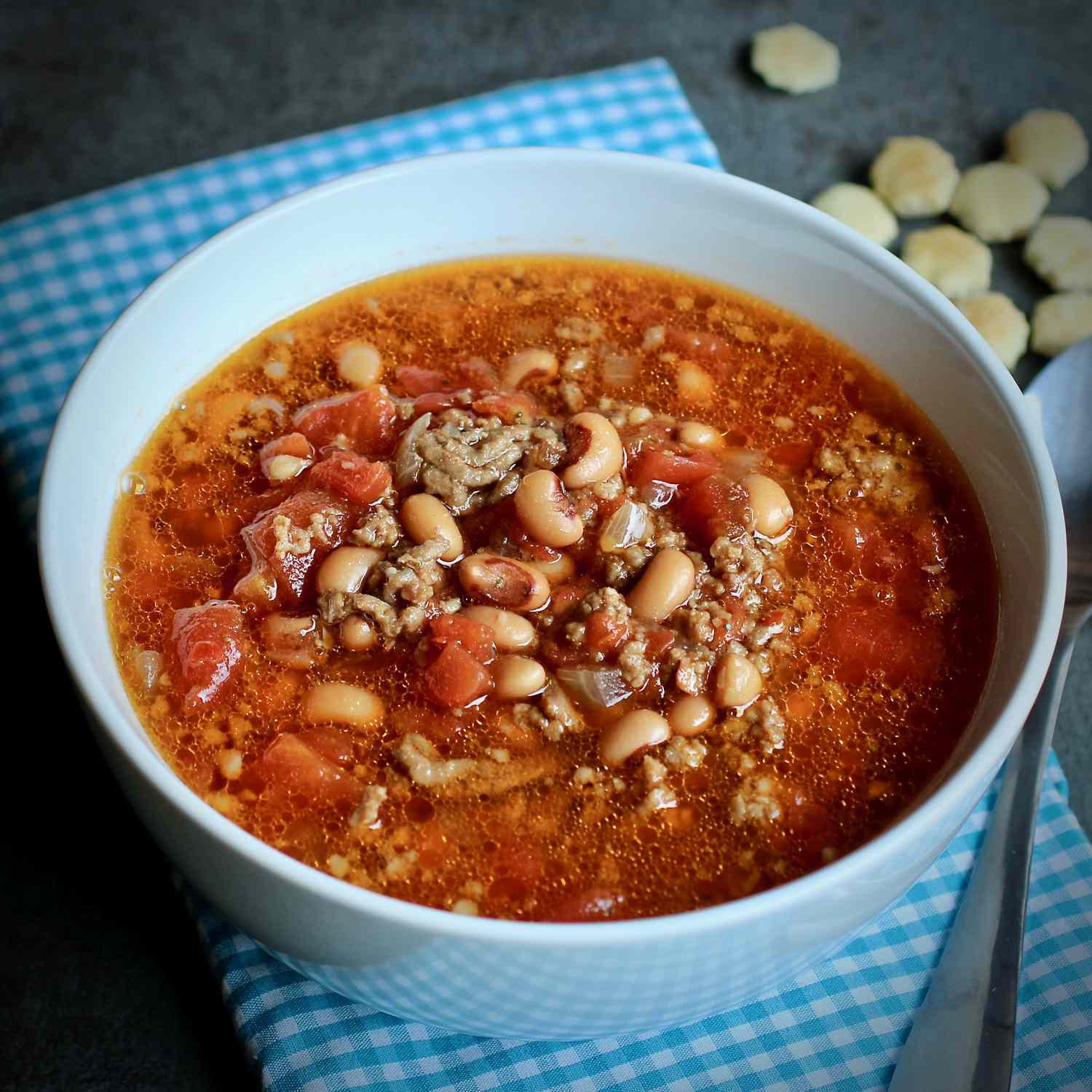 Hearty Black-Eyed Pea Soup with Ground Beef and Sausage