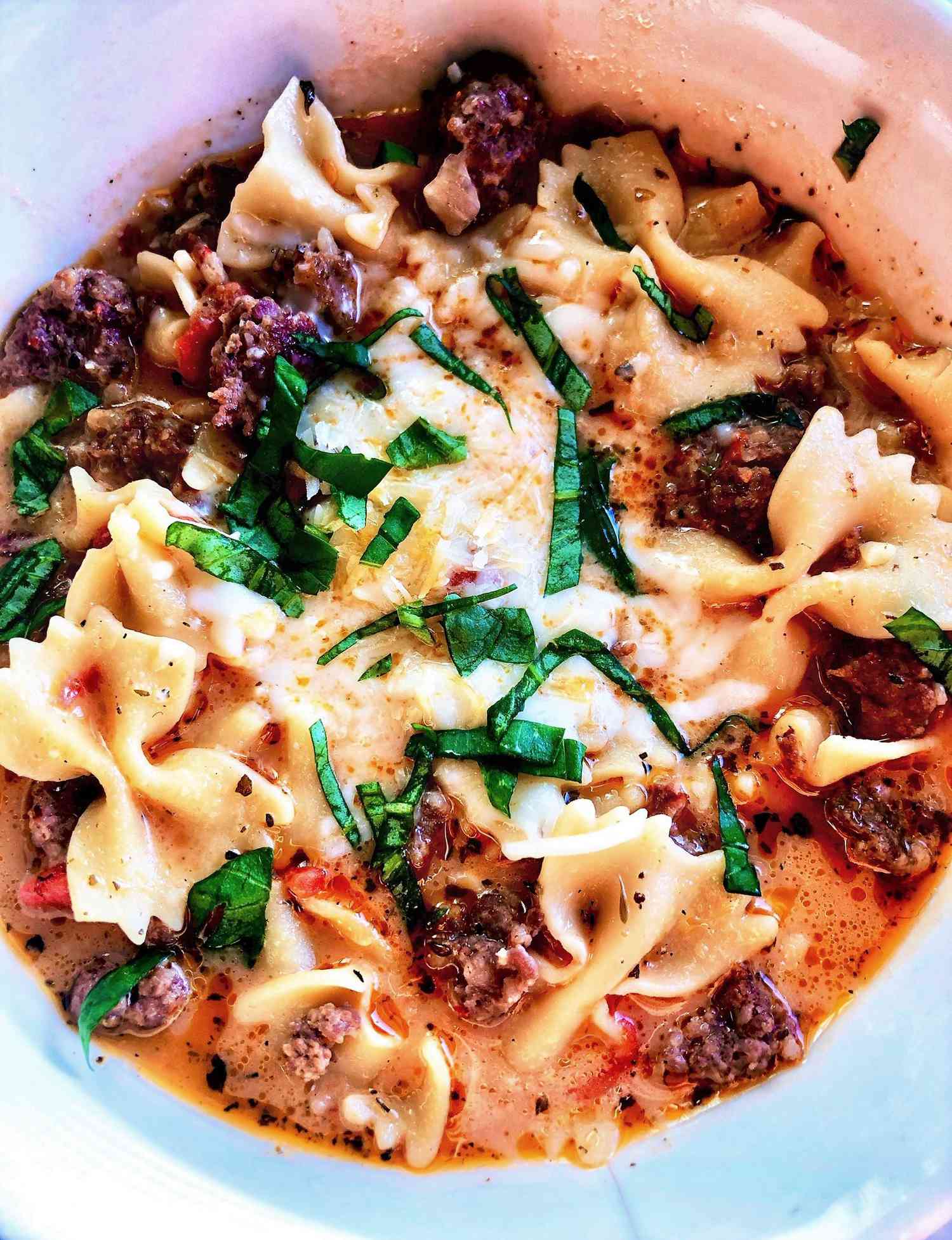 Hearty Italian Sausage Pasta Soup