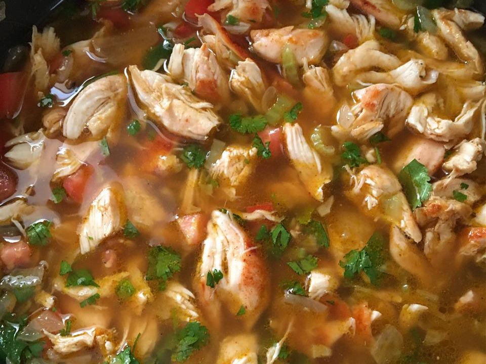 Hearty Mexican-Style Chicken Soup with Avocado and Tortillas