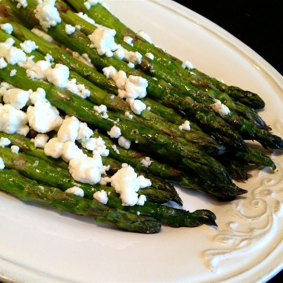 Herbed Goat Cheese Roasted Asparagus