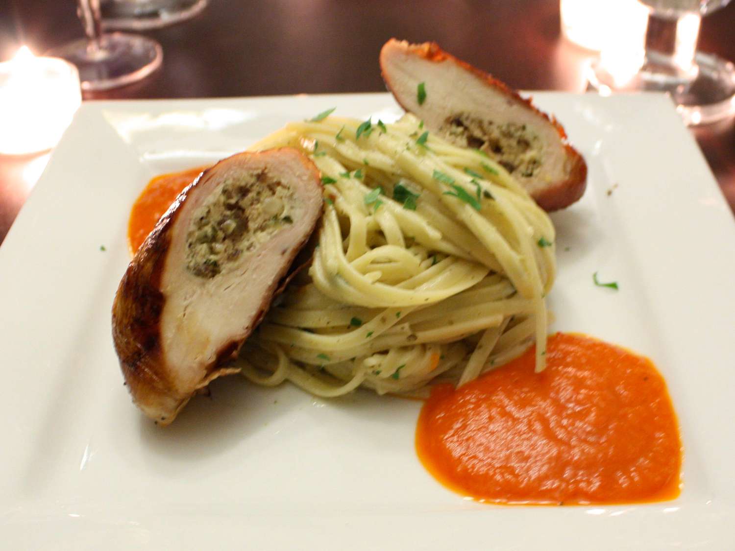 Herbed Goat Cheese Stuffed Prosciutto Chicken