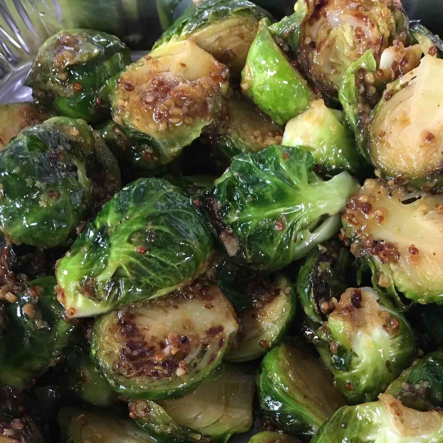Honey Dijon Roasted Brussels Sprouts