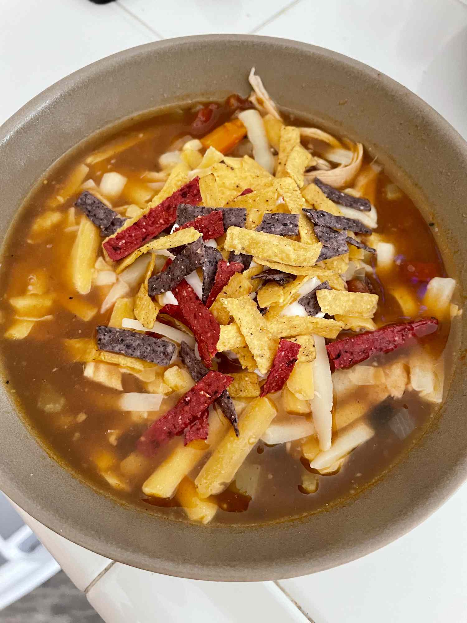 Instant Pot Chicken Veggie Tortilla Soup