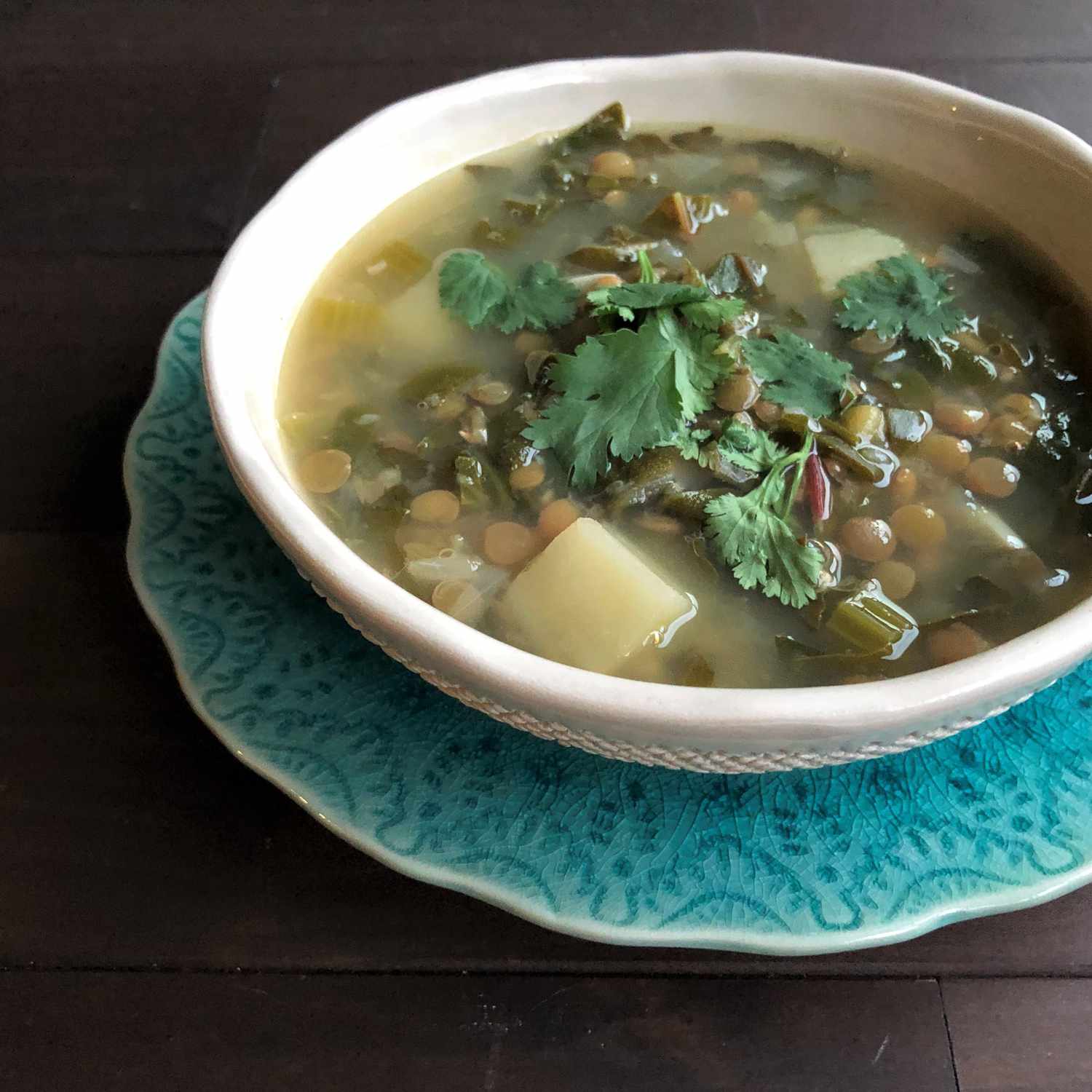 Instant Pot Lentil and Chard Soup