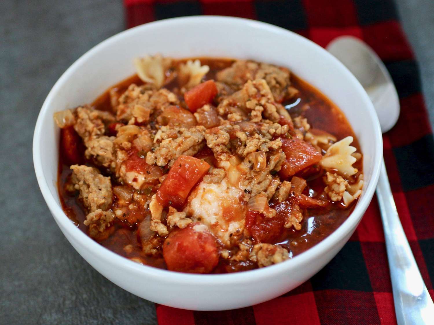 Italian Sausage Lasagna Soup