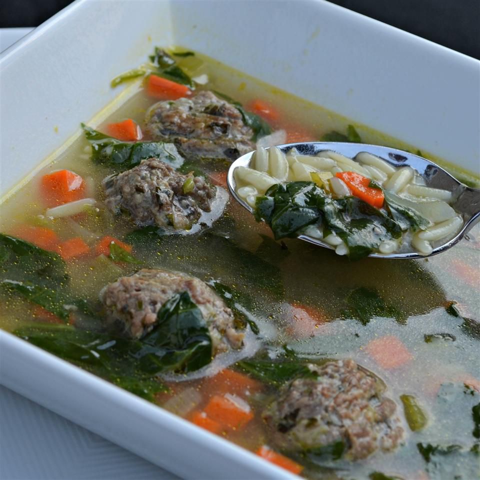 Italian Wedding Soup with Basil and Lemon