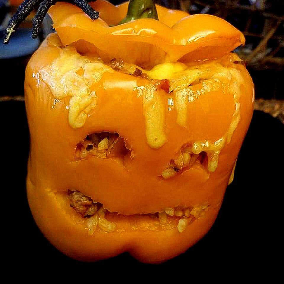 Jack-O'-Lantern Stuffed Peppers