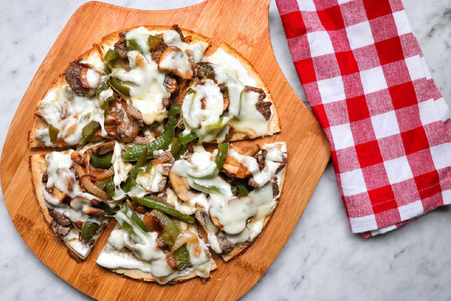 Keto Philly Cheesesteak Flatbread