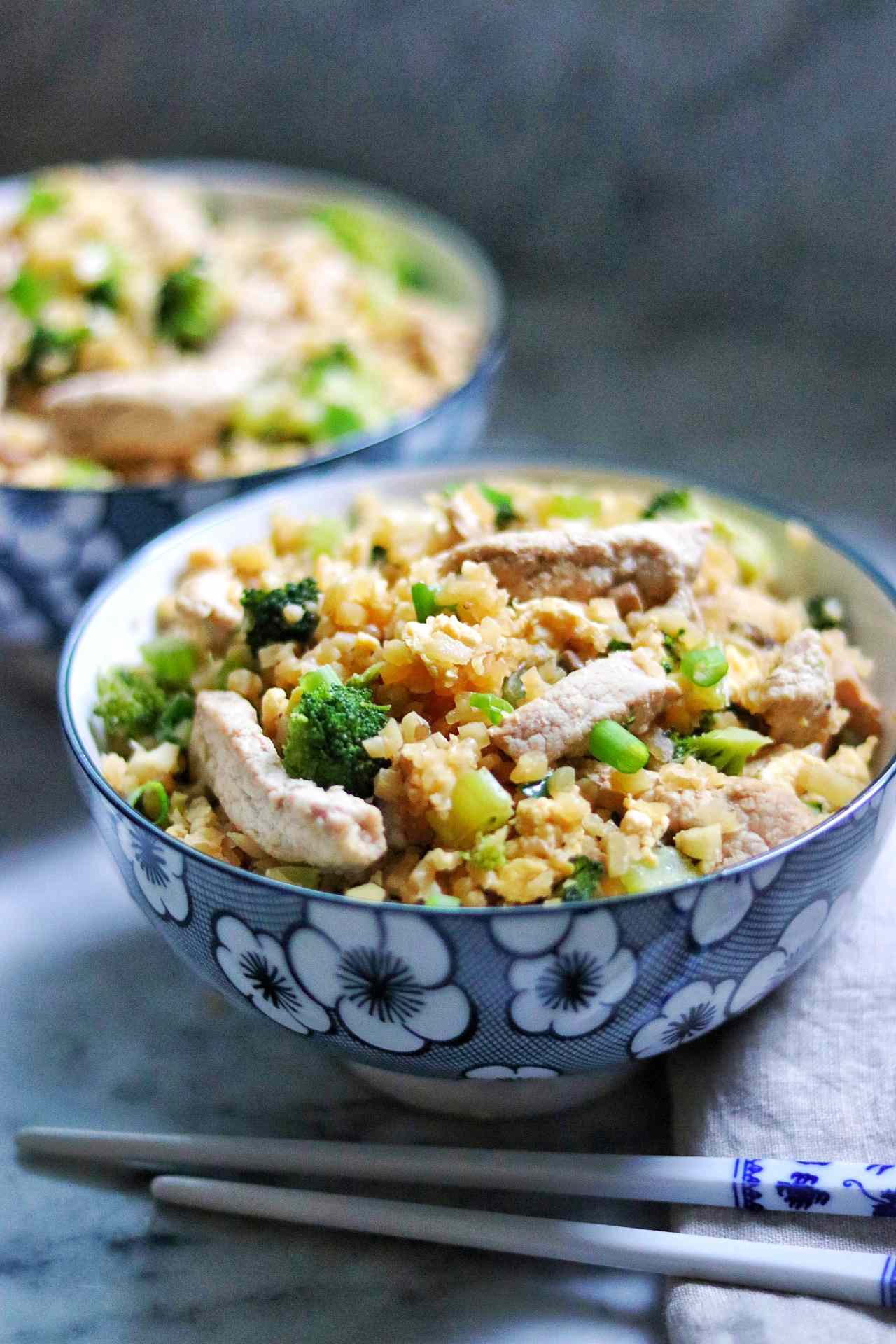 Keto Pork Cauliflower Fried Rice