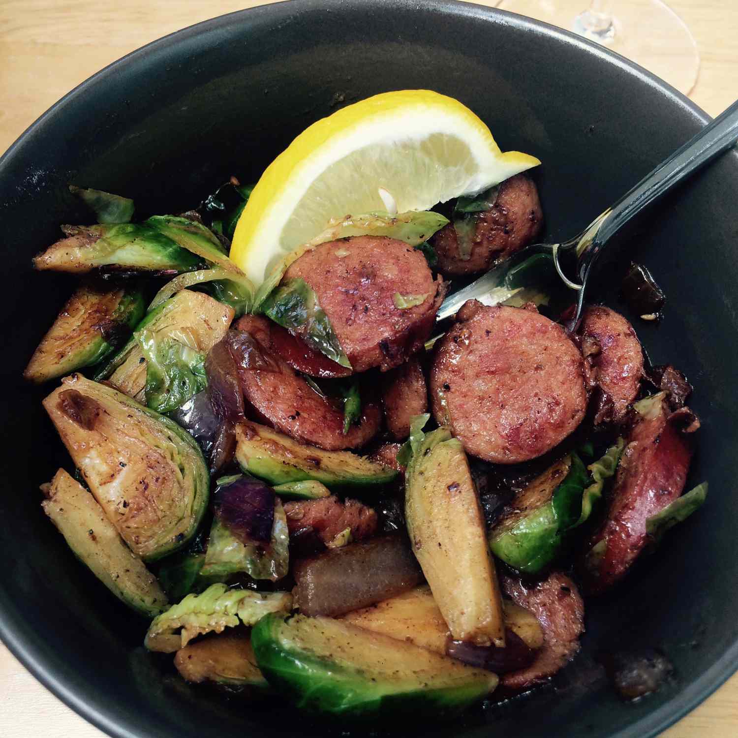 Kielbasa and Brussels Sprouts Skillet