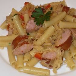 Kielbasa and Sauerkraut Pasta