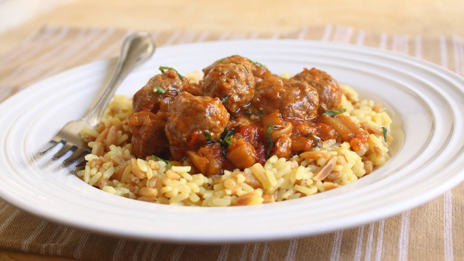 Lamb Meatballs in Spicy Eggplant Sauce