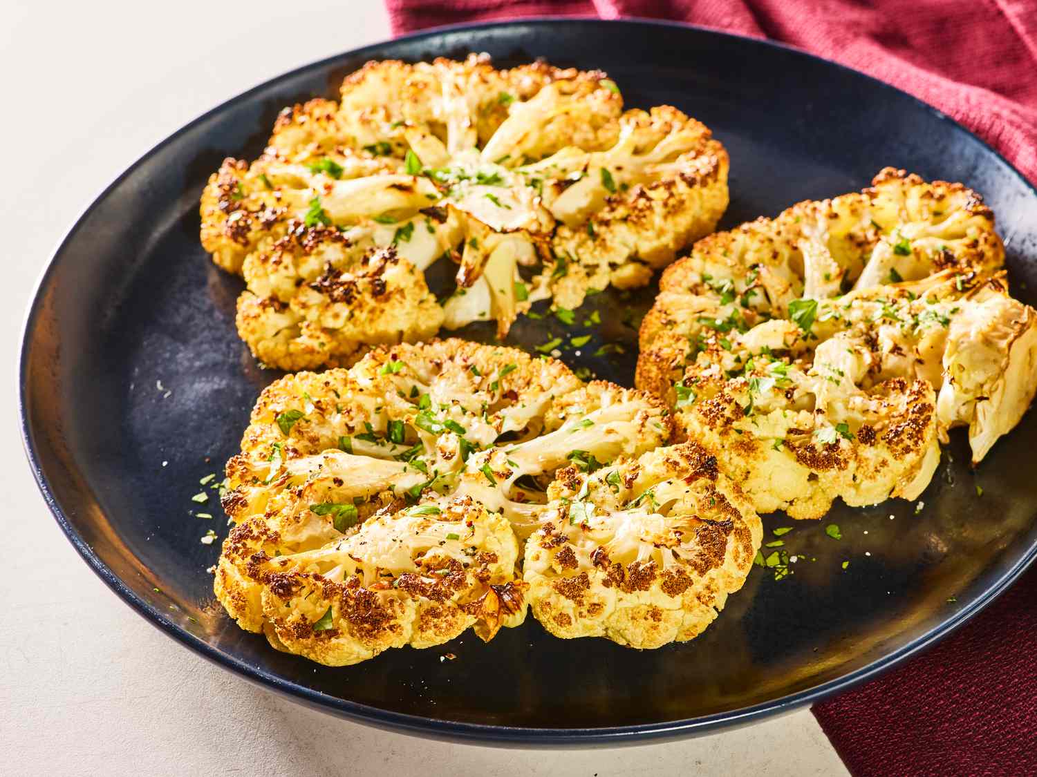 Lemon Garlic Roasted Cauliflower Steaks