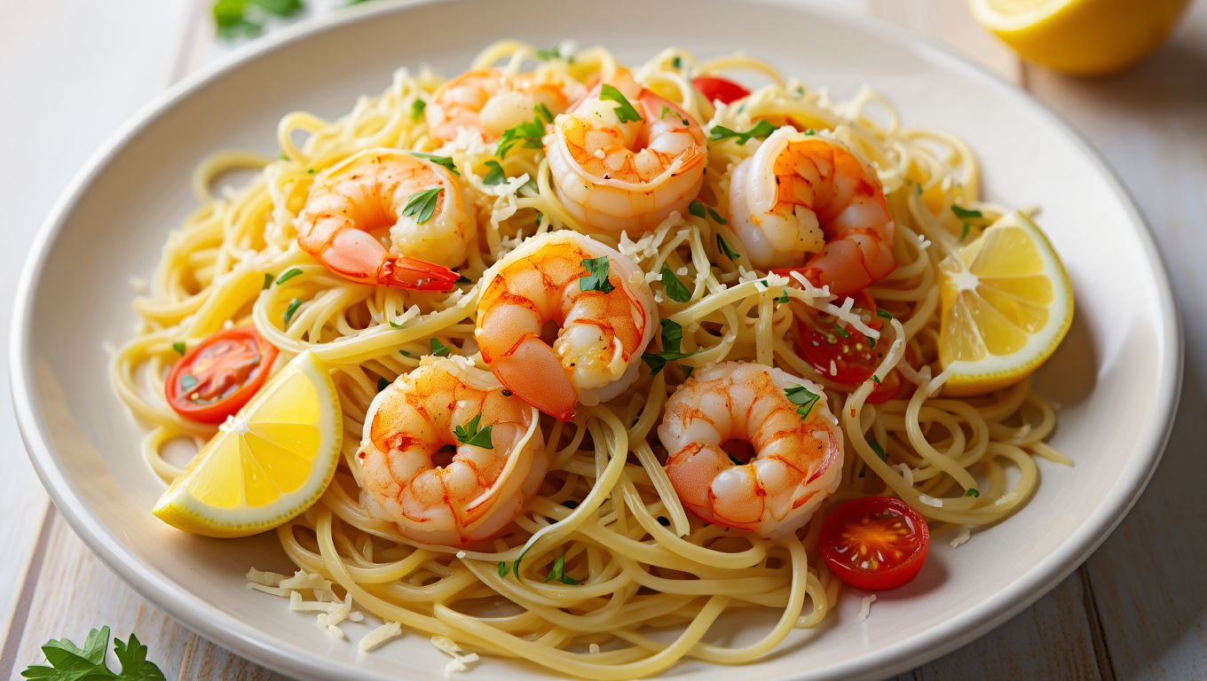 Lemon Garlic Shrimp Pasta