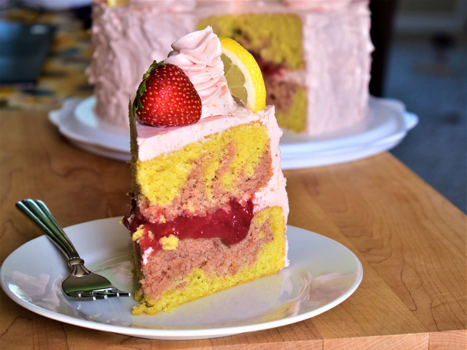 Lemon Strawberry Layer Cake