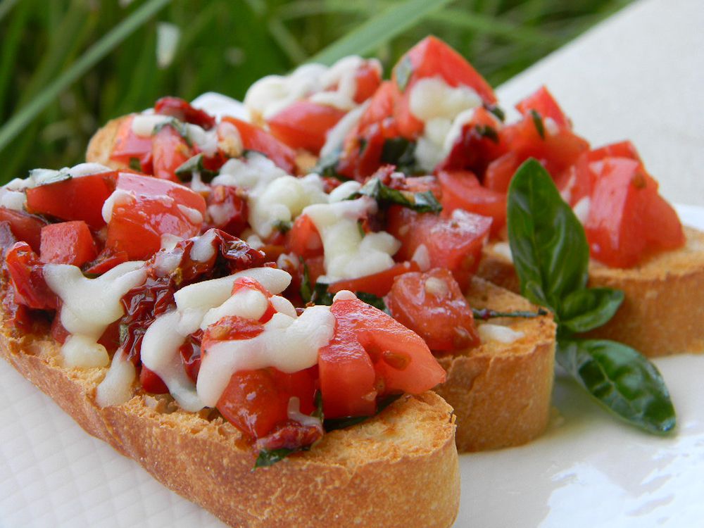 Lighter Double Tomato Bruschetta
