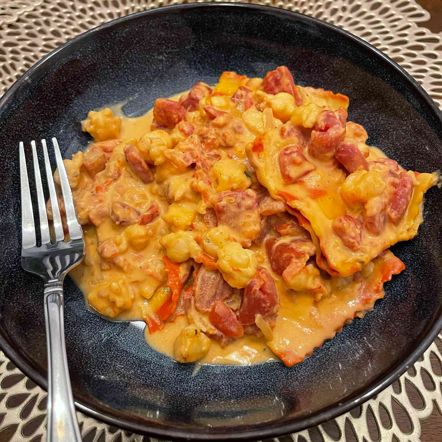 Lobster Ravioli with Shrimp Cream Sauce