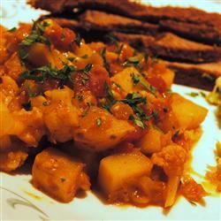 Madras-Style Potatoes with Cauliflower and Lentils