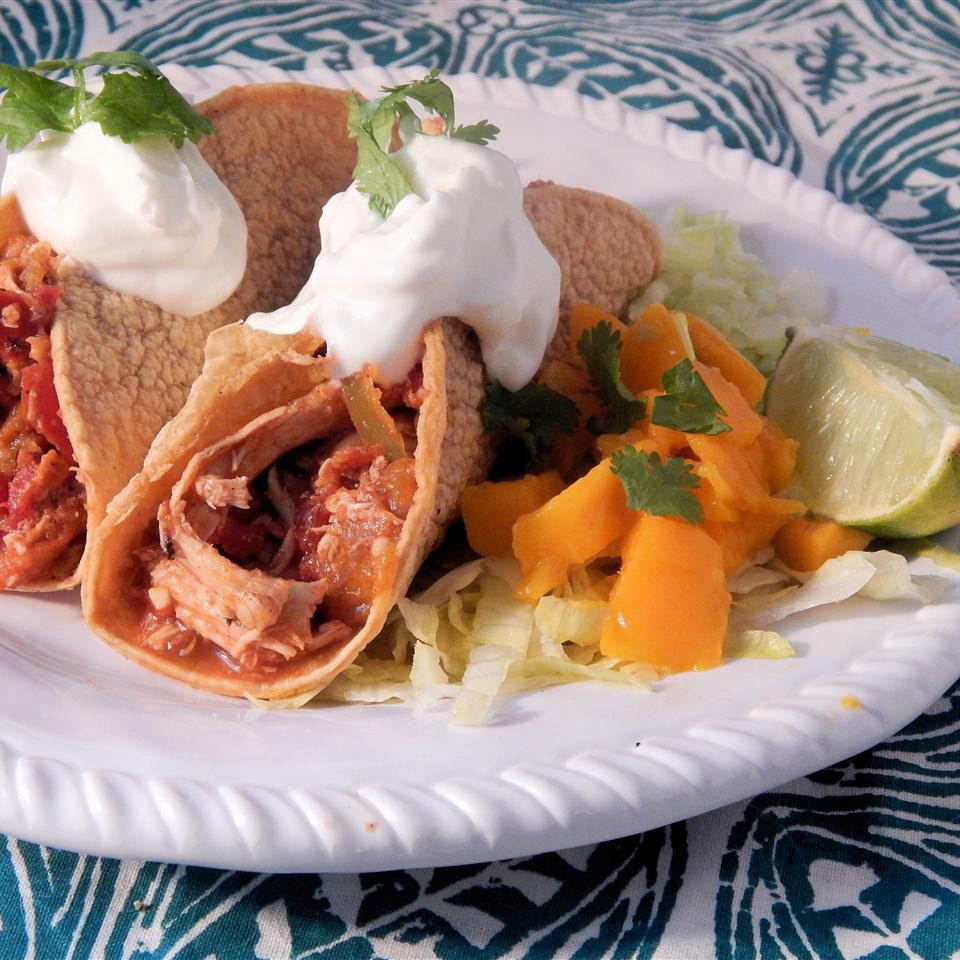 Mango Lime Shredded Chicken Tacos