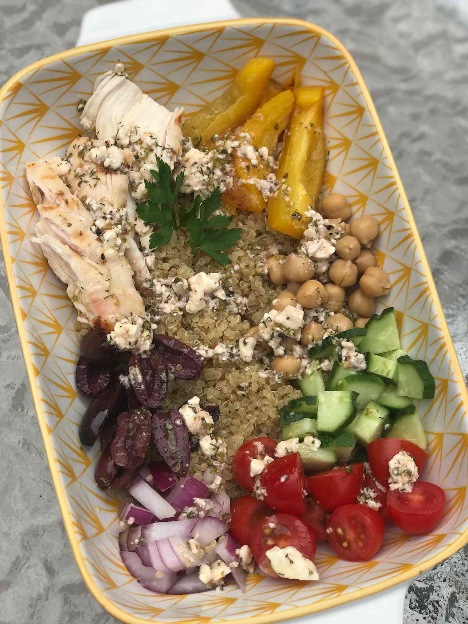 Mediterranean Chicken Quinoa Bowl