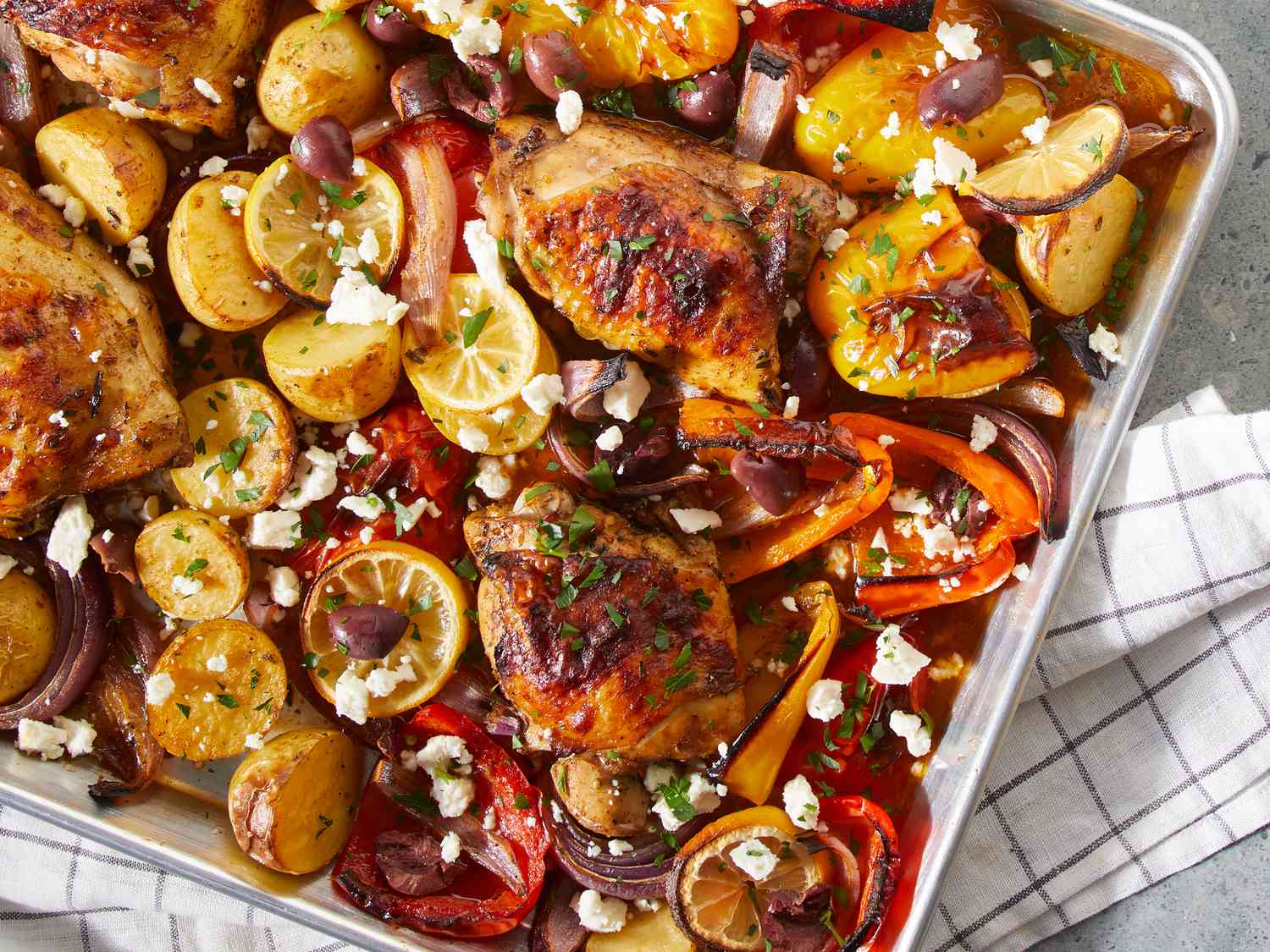 Mediterranean Chicken Sheet Pan Meal