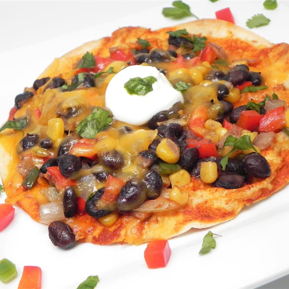 Mexican Veggie Pizzadillas with Black Beans and Corn